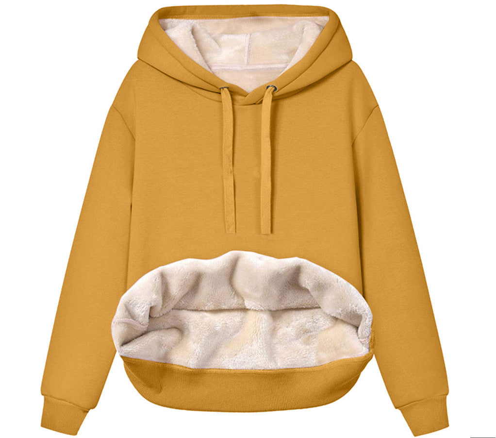 Casual Drawstring Hooded Fleece Sweatshirt