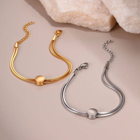 Women's Minimalist 18K Gold Plated Titanium Snake Chain Bracelet