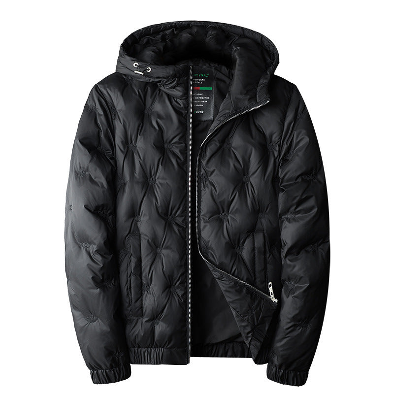 Warm Winter Plus Size Men's Coat | Embroidered Hooded Casual Down Puffer