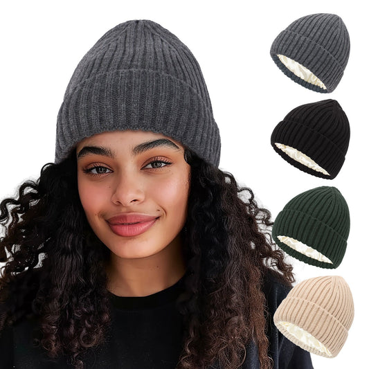 Soft Wool Beanie with Satin Lining