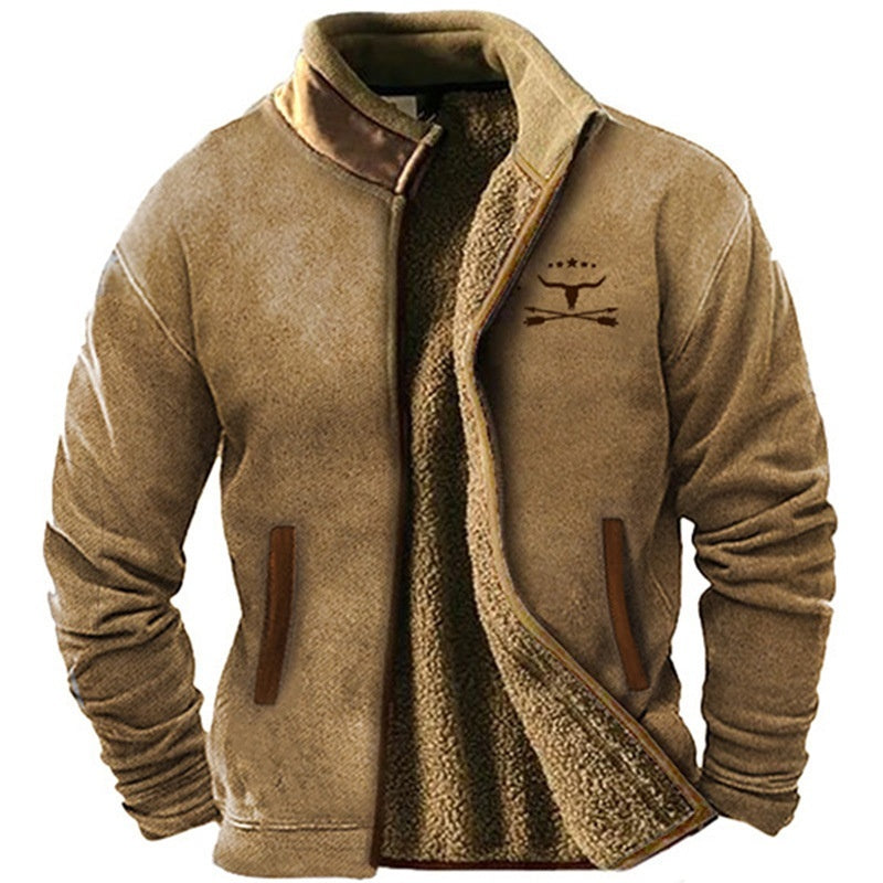 Warm Fleece Jacket Coat for Men | Trendy Cotton Clothes Outerwear