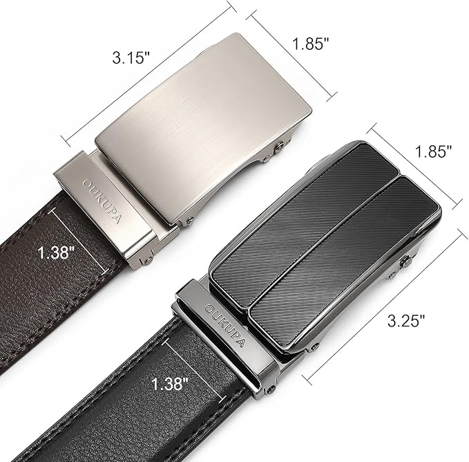 Belt Men Slide Ratchet Genuine Leather Belts For Mens