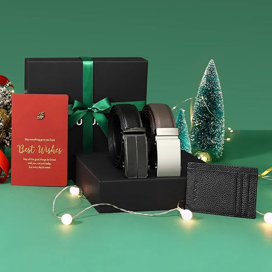 Belt Men Slide Ratchet Genuine Leather Belts For Mens