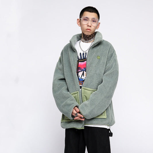 Men's Autumn/Winter Lamb Wool Coat | Assorted Colors Large Pocket Outerwear