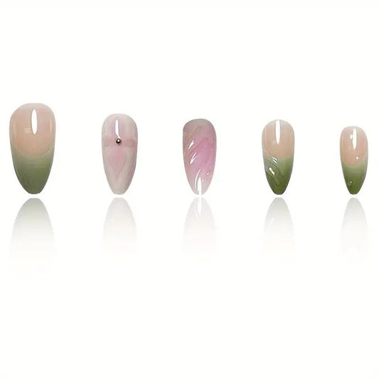 Wearable Floral Design Removable Fake Nails