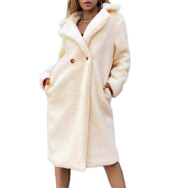 Women's Loose Warm Lapel Trench Coat