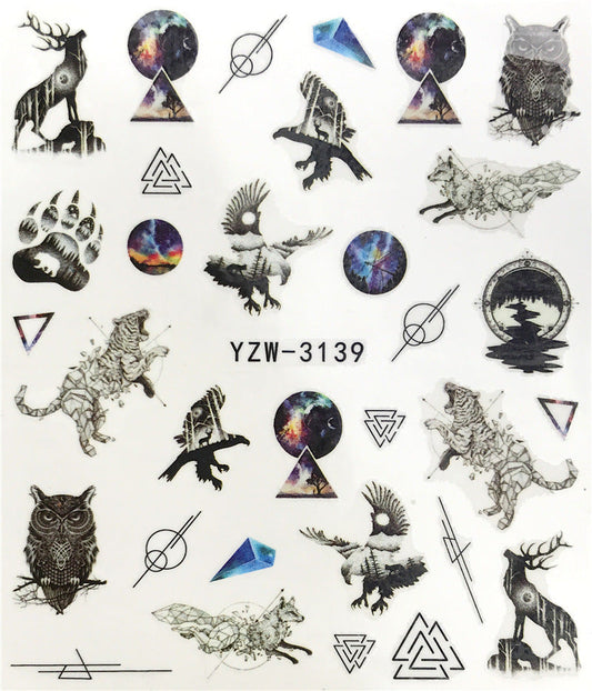 Spooky Seahorse & Autumn Maple Nail Water Stickers