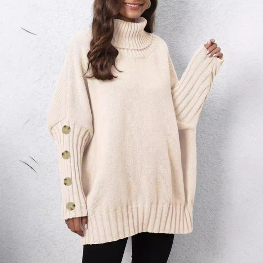 Women's Turtleneck Lapel Knit Pullover