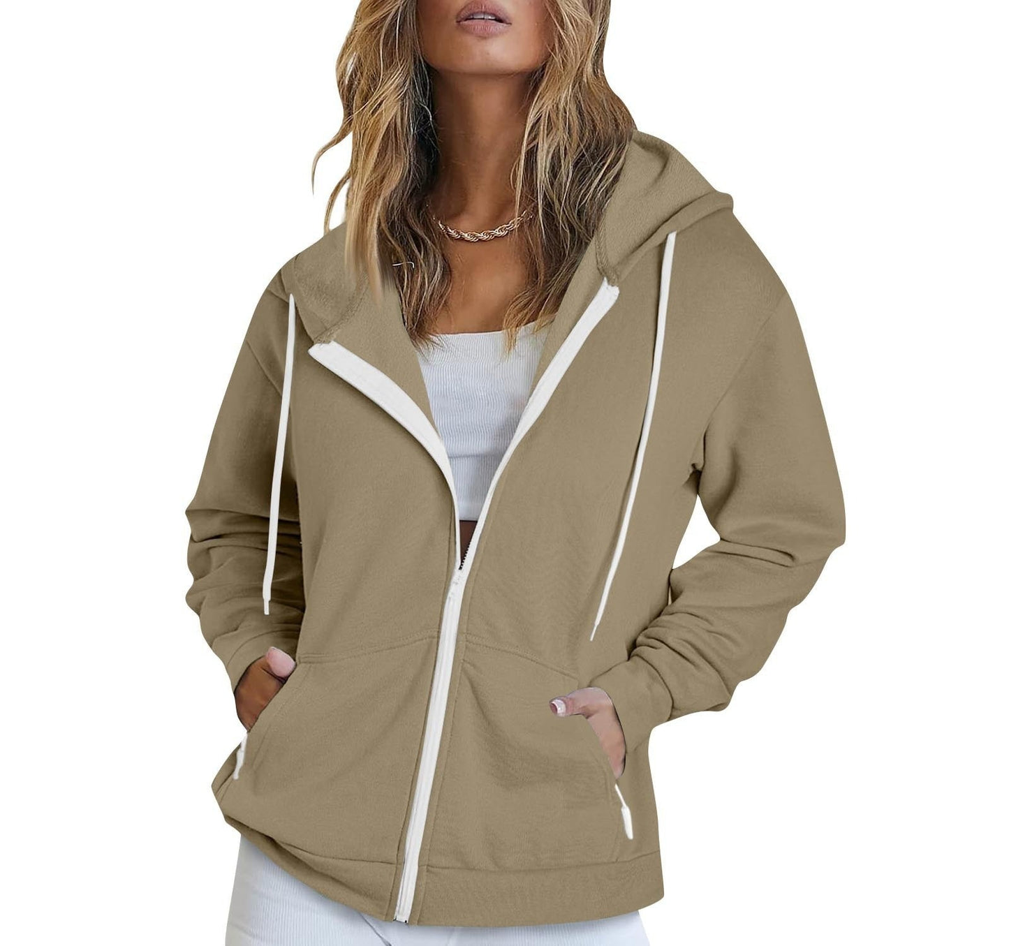 Unisex Sports Full-Zip Hoodie Cardigan