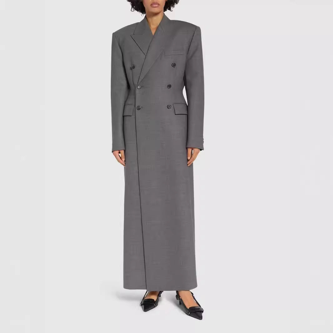 Women's Long Sleeve Padded Shoulder Suit Coat