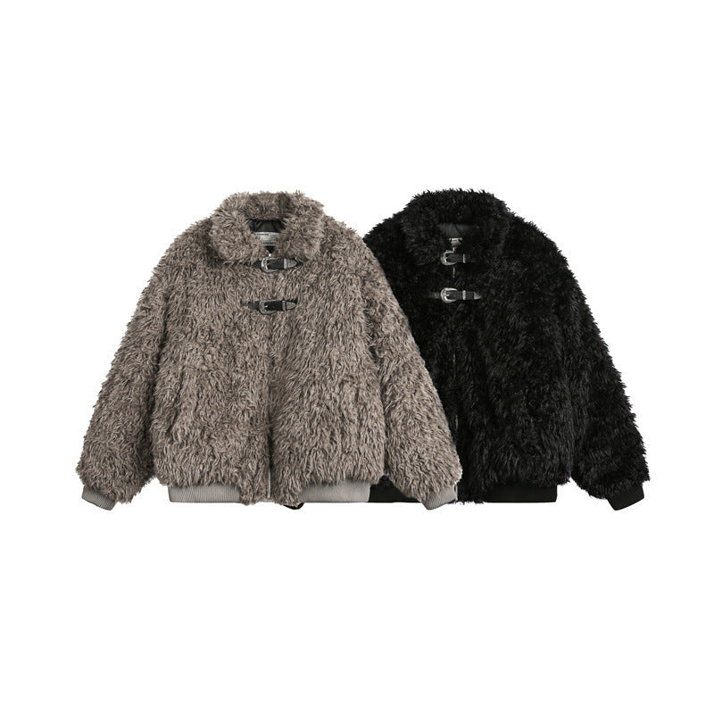 Deluxe Plush Thickened Cotton Padded Coat | Warm Lapel Jacket for Couples