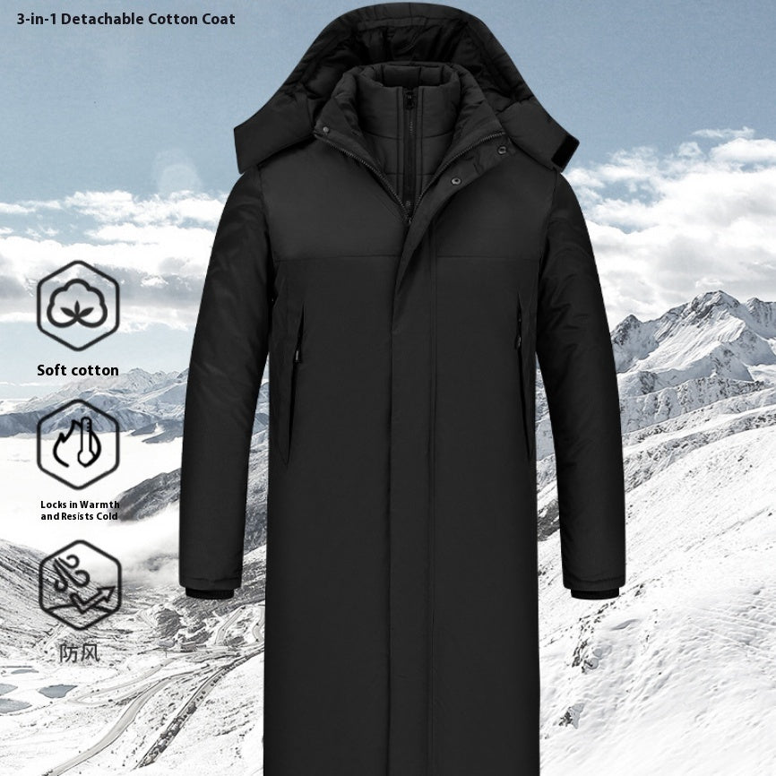 Men's Outdoor Long Shell Jacket | Thick, Warm, Windproof & Waterproof Coat