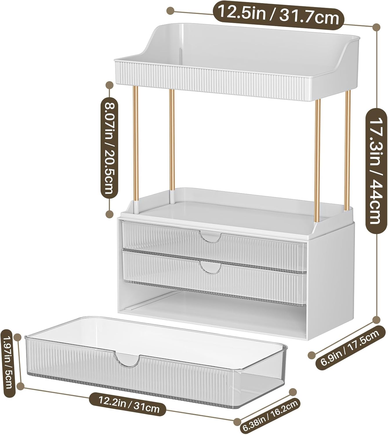 Makeup Organizer Drawers - 5 Tiers