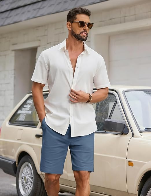 Mens Casual Shorts Cotton