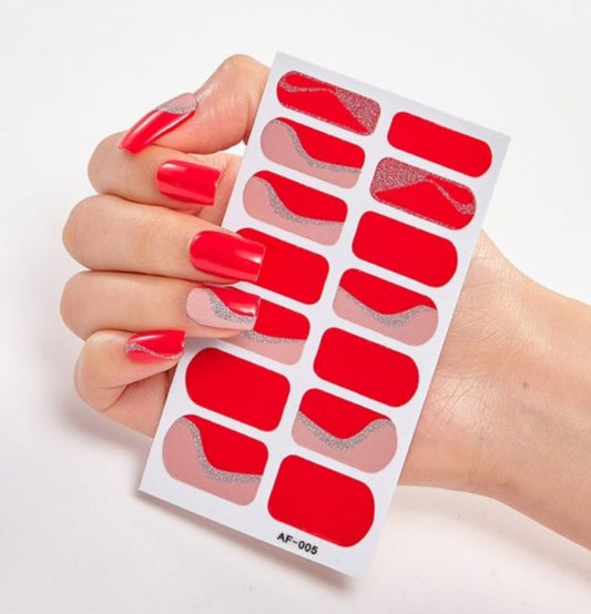 Adhesive Nail Polish Wraps with Glue