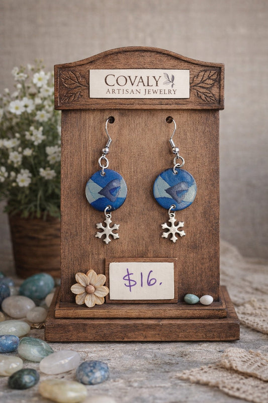 Covaly Metal Snowflake Earring
