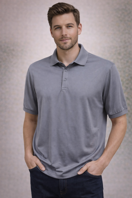 Teri's Couture Dark Gray Solid Designer Golf Polo Shirt