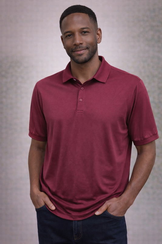 Teri's Couture Rich Burgundy Solid Designer Polo Shirt