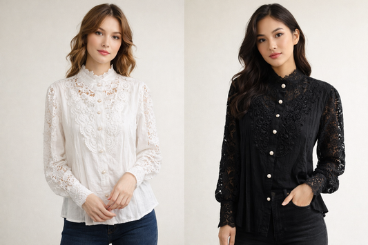 Teri's Couture Elegant Boho Lace Blouse