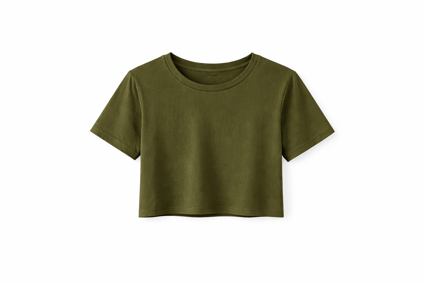Teri's Couture Green Crop Tee & Jersey-Panel Jeans Set