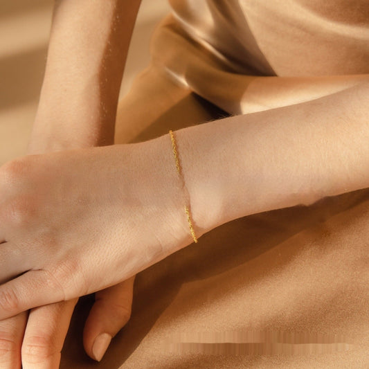 Chic Women's Basic Solid Color Titanium Steel Bangle