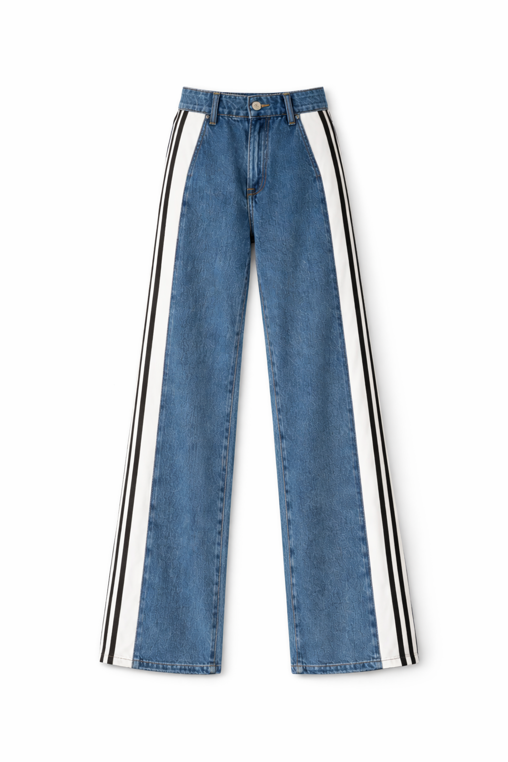 Teri's Couture Green Crop Tee & Jersey-Panel Jeans Set