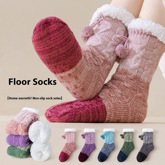 Women's Lambswool Thickened Mid-Calf Non-Slip Floor Socks