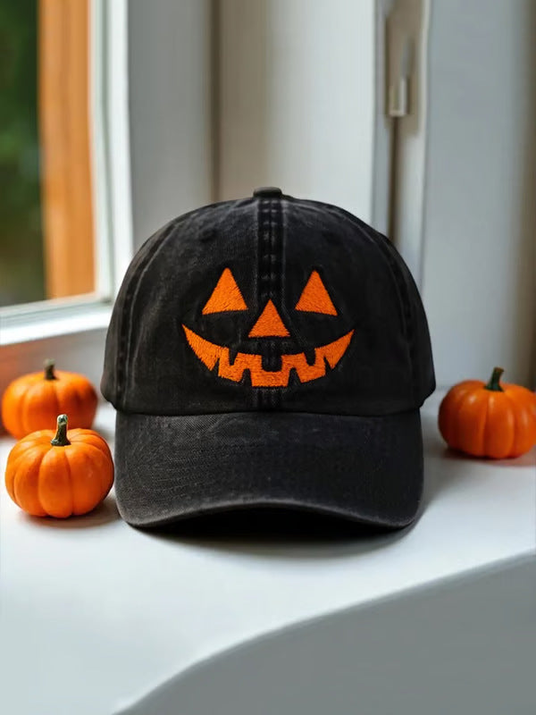 Spooky Fun Pumpkin Pattern Halloween Beanie Hat