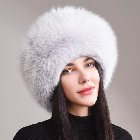 Women's Genuine Leather Ethnic Style Warm Ear Protection Hat