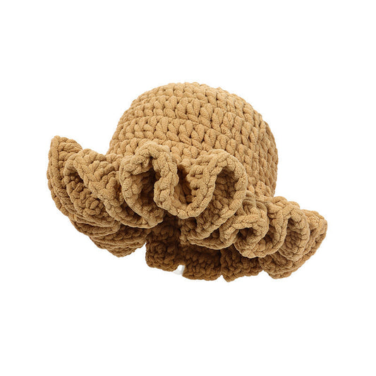 Women's Knitted Pleated Ruffled Fashion Wool Hat