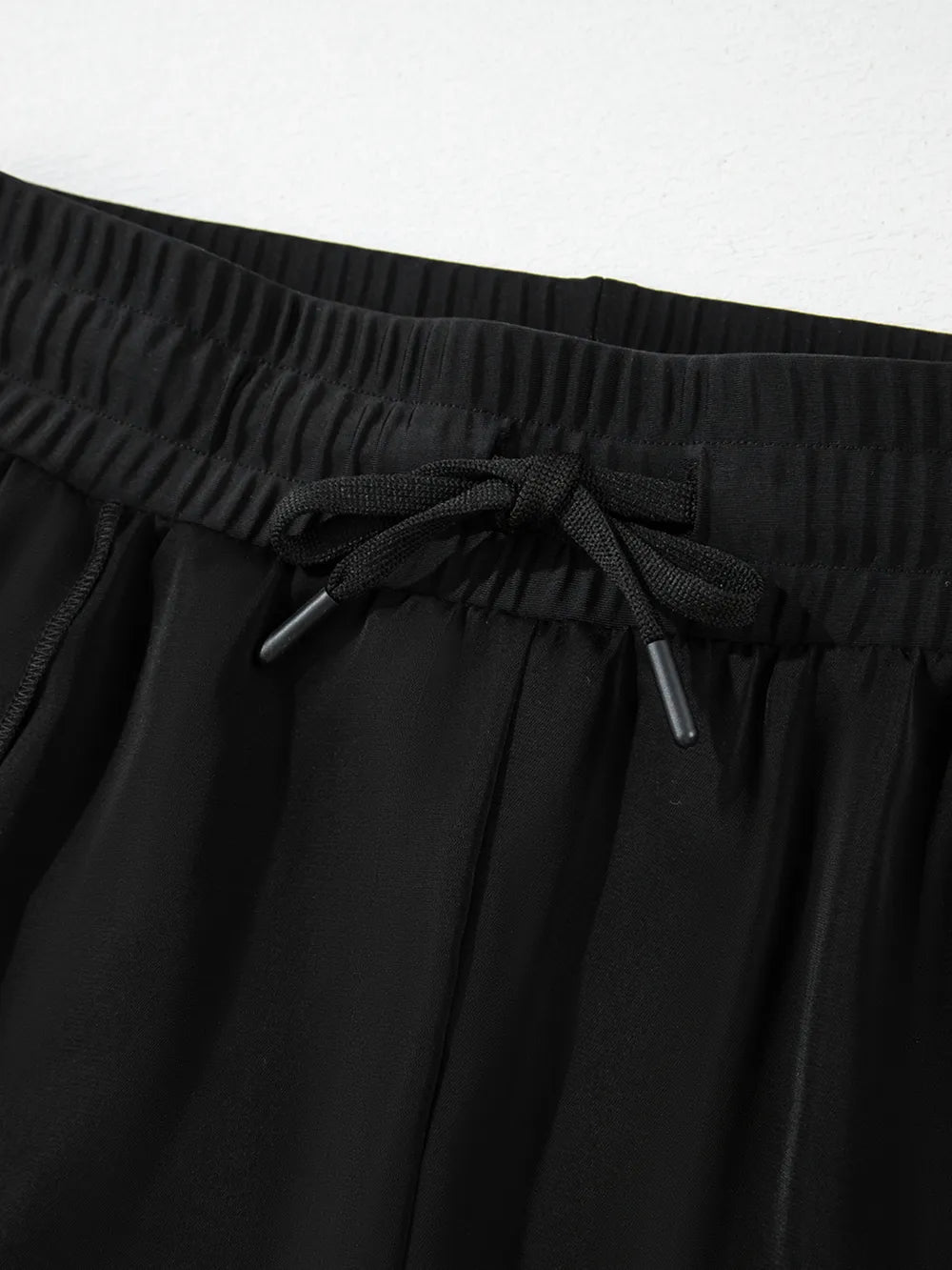 High Waisted Drawstring Swim Shorts