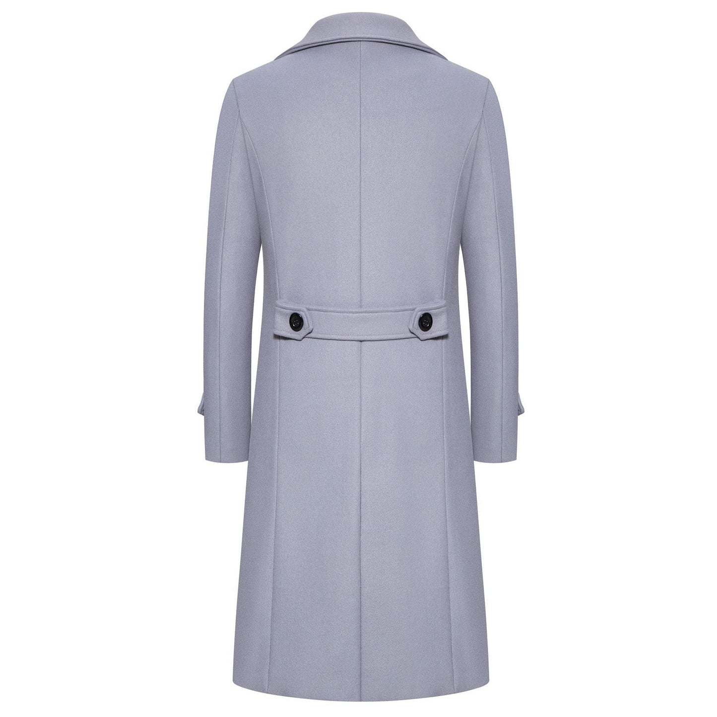 Men's Long Double-Breasted Woolen Trench Coat | Warm Autumn/Winter Overcoat