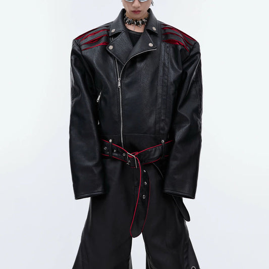 Niche Design Short Leather Jacket | Deconstruction & Pleated Detail Top