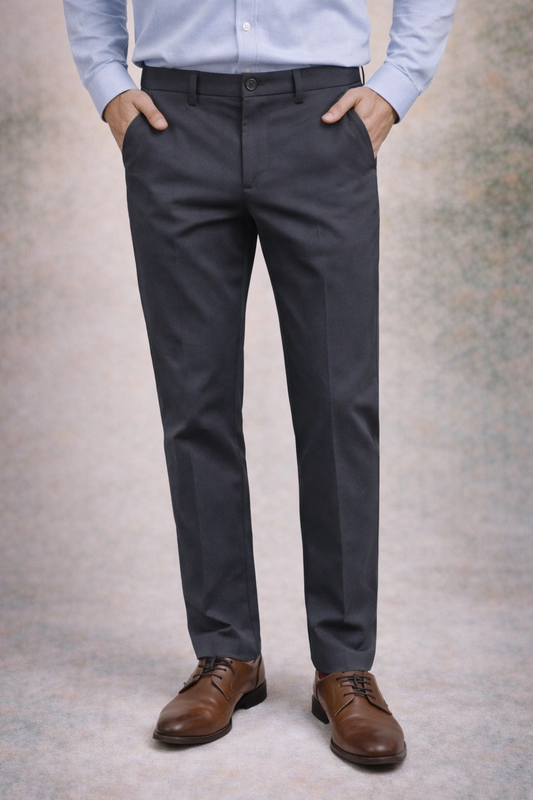 Teri's Couture Men's Charcoal Dress Pants - Straight Fit
